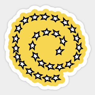 White Star Spiral Sticker